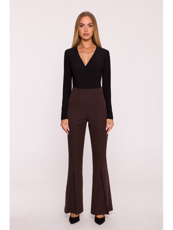Made of Emotion Made of Emotion Spodnie materiałowe M874 Brązowy Wide Leg