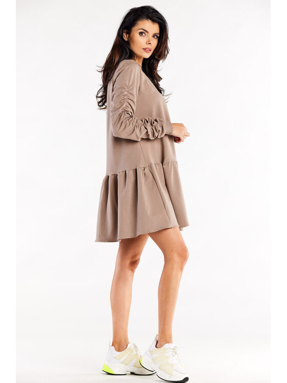 Infinite You Infinite You Úpletové šaty M314 Hnedá Basic Fit