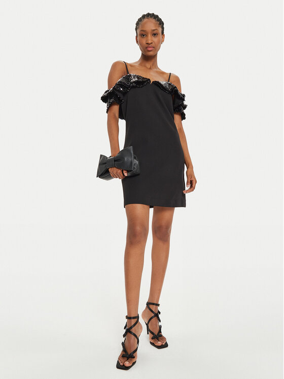 ViCOLO ViCOLO Coctailkleid TS0352 Schwarz Regular Fit