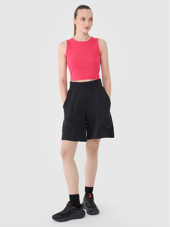 4F 4F Szorty sportowe SS MIDSHOP TEXTILE Czarny Regular Fit