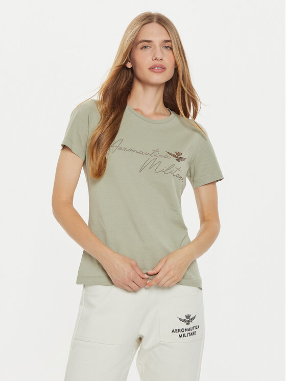 Női Póló Aeronautica Militare, Méret: M, Zöld, 242TS2354DJ638
