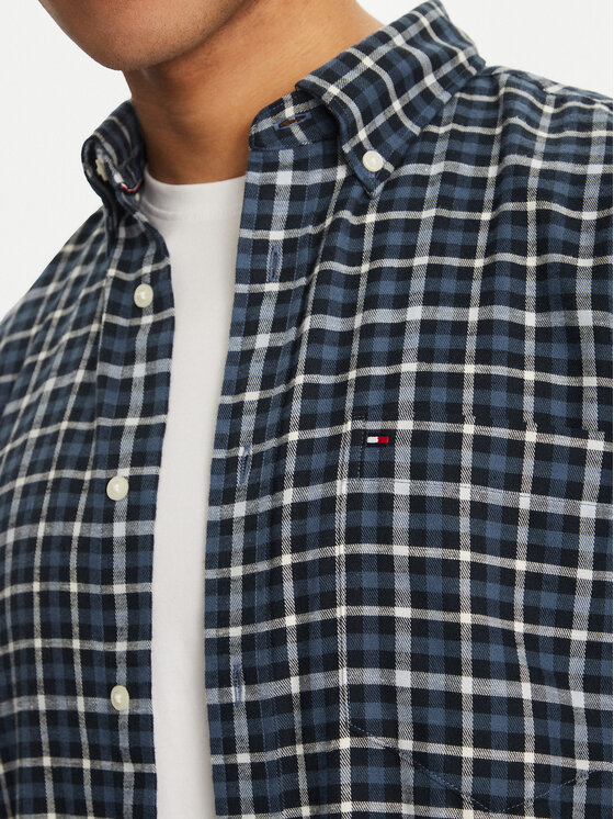 Tommy Hilfiger Tommy Hilfiger Marškiniai Gingham MW0MW37573 Tamsiai mėlyna Regular Fit