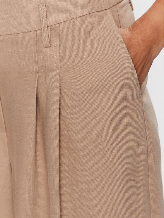 Herskind Herskind Hlače iz tkanine Lotus 4822840 Bež Regular Fit