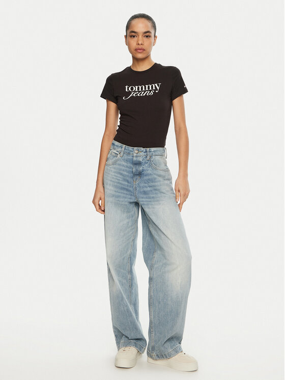 Tommy Jeans Tommy Jeans Tričko Essential DW0DW19447 Čierna Slim Fit
