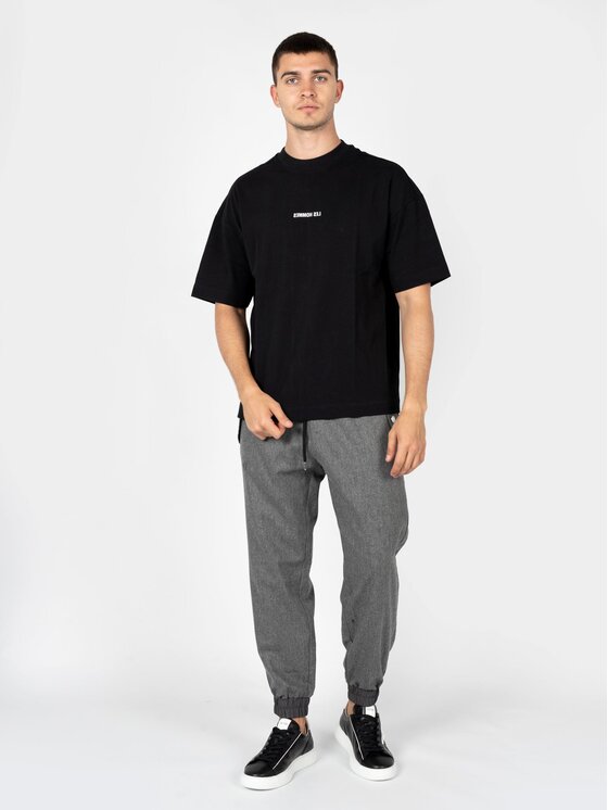 Les Hommes Les Hommes T-Shirt LBT1015700P Černá Oversize