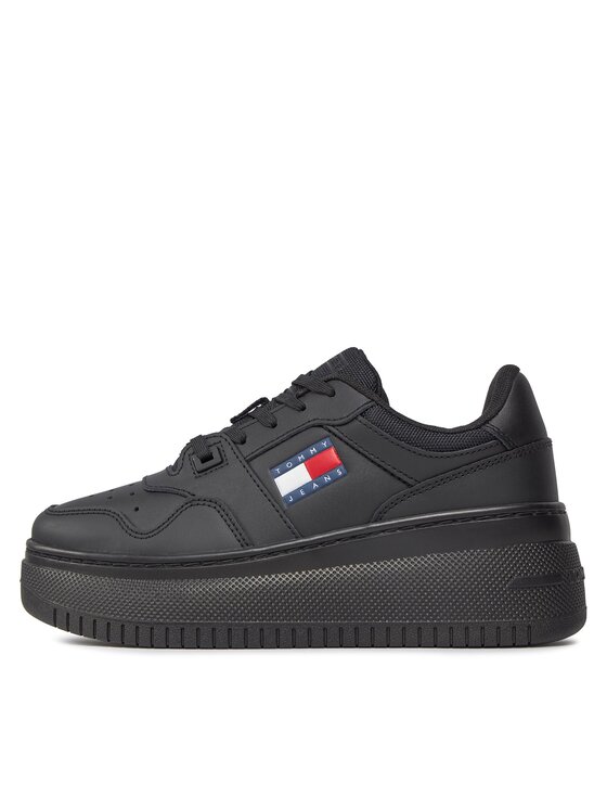 Tommy Jeans Tommy Jeans Sneakersy Tjw Retro Basket Flatform Ess EN0EN02506 Czarny