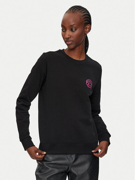 KARL LAGERFELD KARL LAGERFELD Μπλούζα 246W1816 Μαύρο Regular Fit