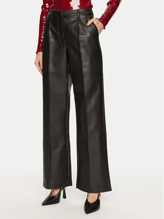 Bardot Bardot Kalhoty z imitace kůže Sedona 59507PB Černá Relaxed Fit