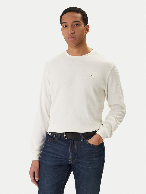 Calvin Klein Jeans Pulover LV040EM217 Écru Regular Fit