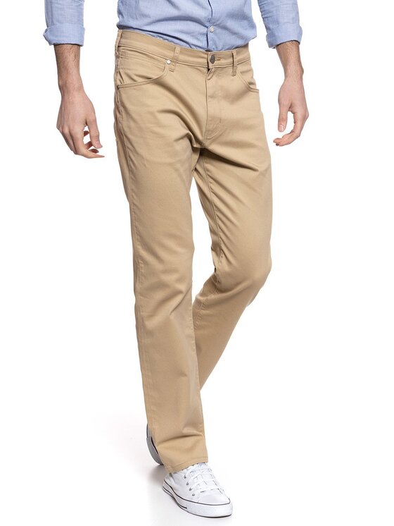 Wrangler Wrangler Spodnie materiałowe ARIZONA Beżowy Straight Fit