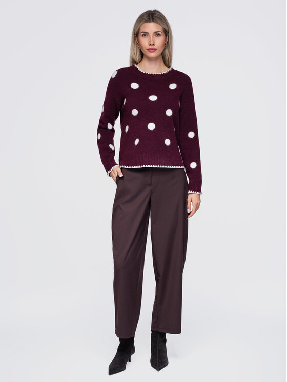 Ombre Ombre Sweter OW-SW-E0021 Bordowy Regular Fit