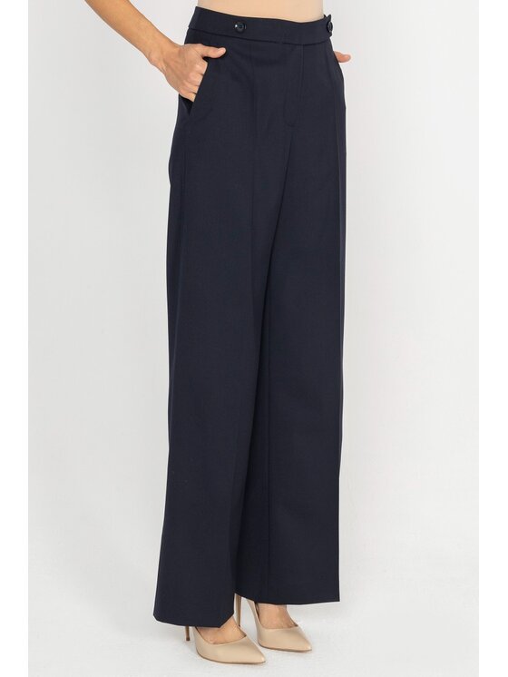 Deni Cler Milano Deni Cler Milano Spodnie materiałowe W-DC-5279-D5-J1-59-1 Granatowy Loose Leg