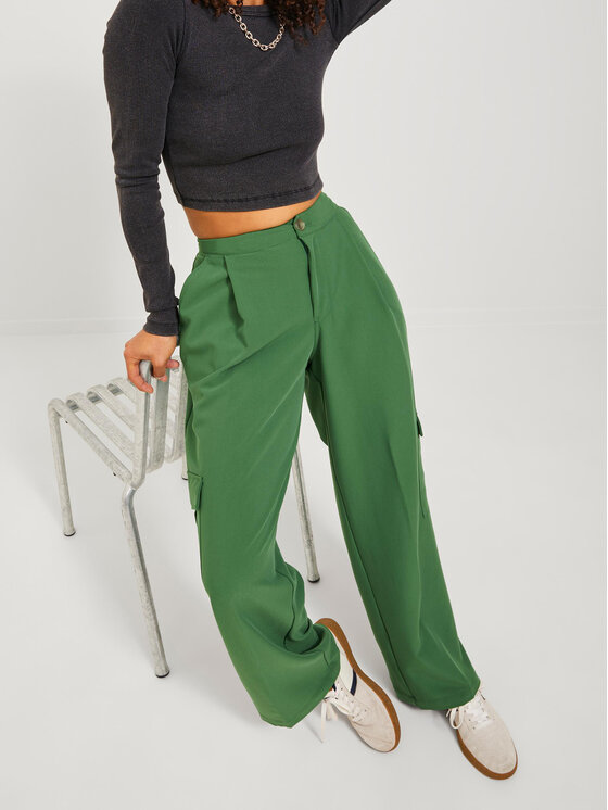 JJXX JJXX Bavlnené nohavice 12238354 Zelená Regular Fit