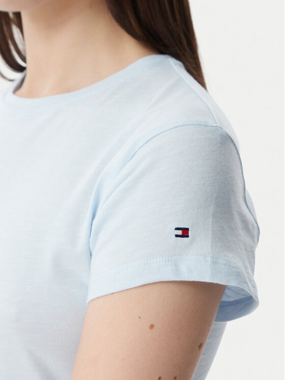 Tommy Hilfiger Tommy Hilfiger T-shirt WW0WW48702 Svijetlo plava Slim Fit