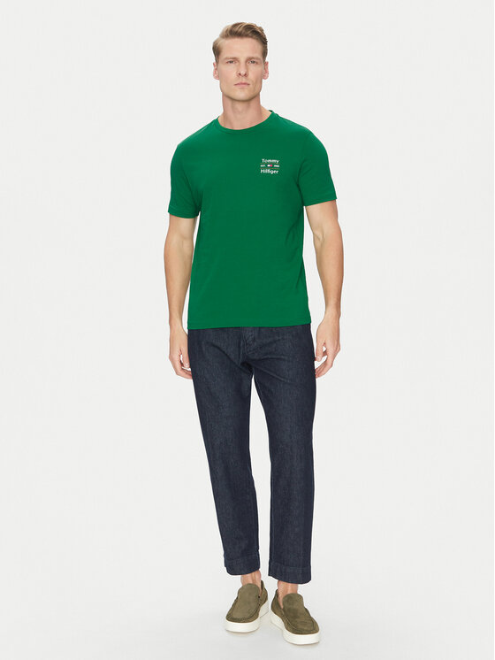 Tommy Hilfiger Tommy Hilfiger Футболка Stack MW0MW38622 Зелений Regular Fit