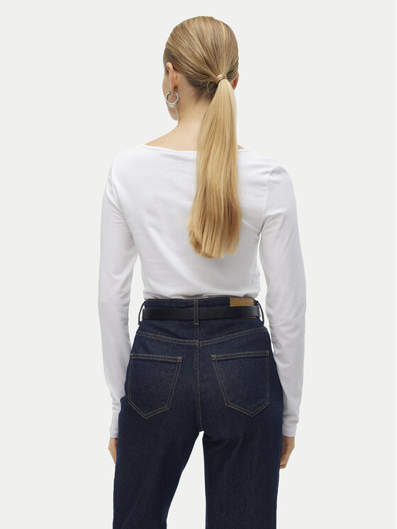 Vero Moda Vero Moda Bluzka Maxi My 10228809 Biały Slim Fit