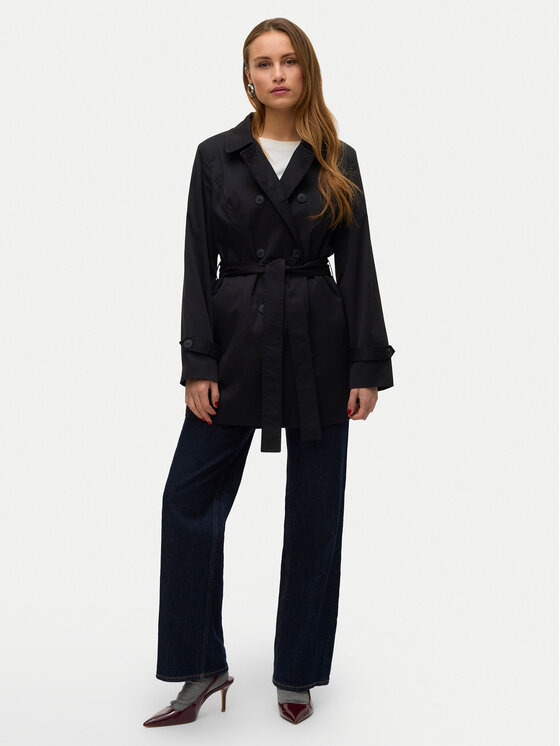 Vero Moda Vero Moda Trenčkot Chelsea 10329343 Černá Regular Fit