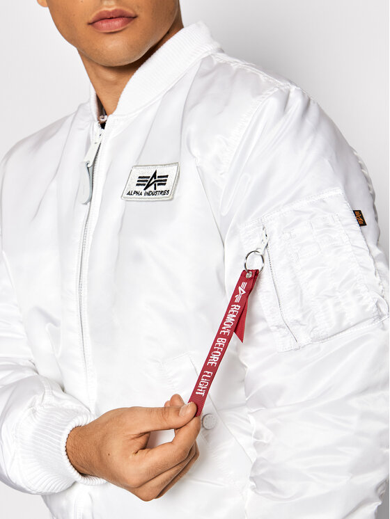 Alpha Industries Alpha Industries Μπόμπερ μπουφάν Back Print 128113 Λευκό Regular Fit