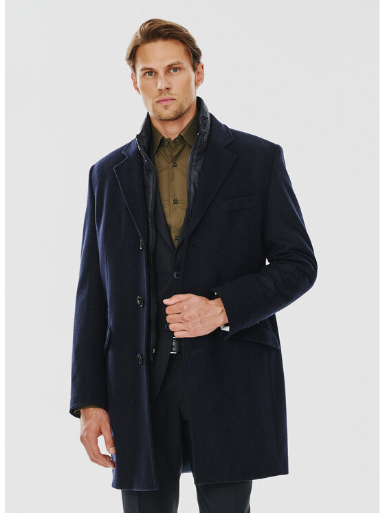 Pako Lorente Pako Lorente Płaszcz P24WF-7X-009 Granatowy Classic Fit