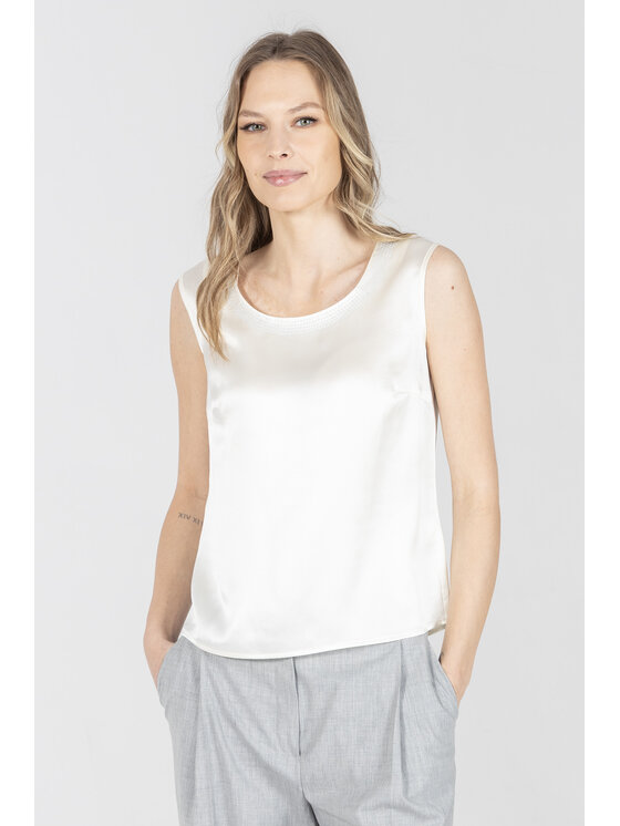 Deni Cler Milano Deni Cler Milano Top W-DC-0006-F2-F8-11-1 Kremowy Regular Fit