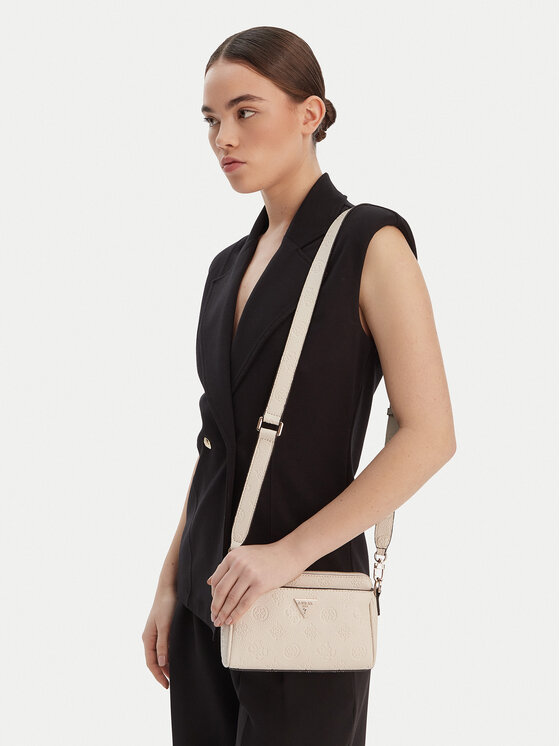 Guess Guess Дамска чанта Cresidia II Mini HWPD98 88720 Екрю