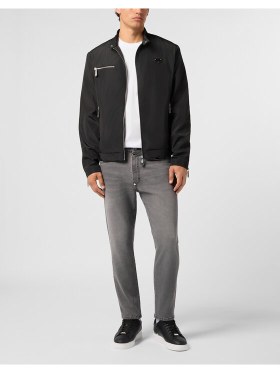PHILIPP PLEIN PHILIPP PLEIN Kurtka skórzana 31470 Czarny Casual Fit