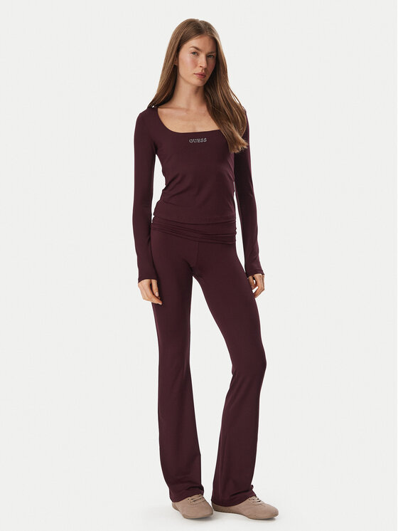 Guess Guess Блузка V6BP05 K6318 Бордовий Slim Fit