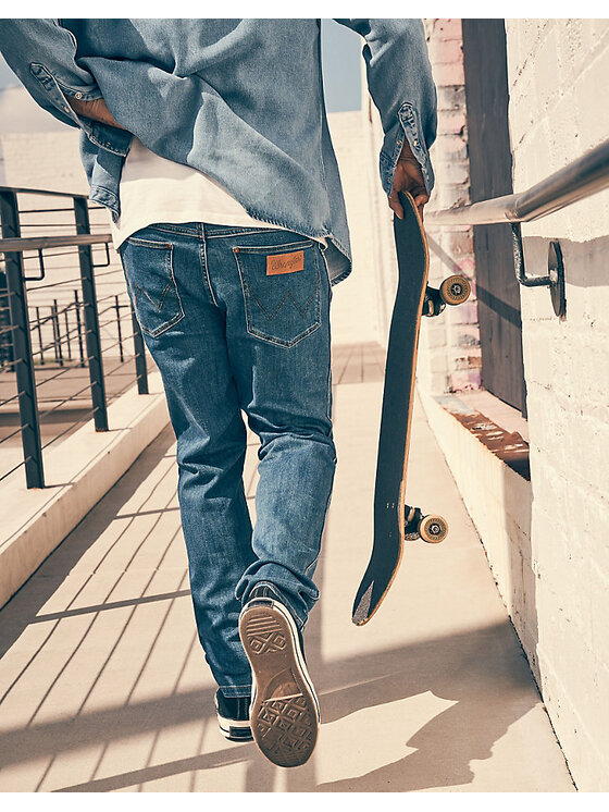 Wrangler Wrangler Jeansy RIVER Niebieski Straight Fit