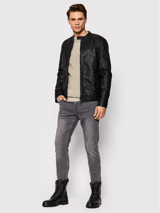 Only & Sons Only & Sons Куртка зі штучної шкіри Mike 22012339 Чорний Regular Fit