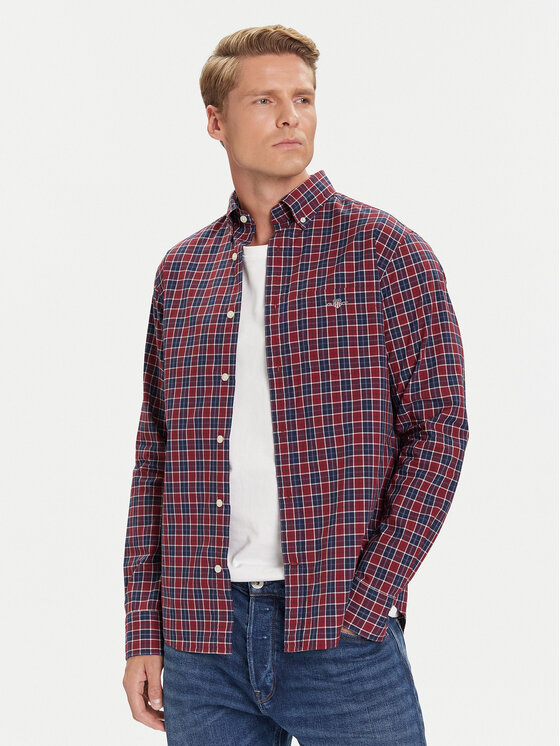Gant Gant Košile 3250213 Bordó Regular Fit