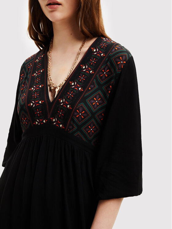 Desigual Desigual Kleid für den Alltag Marian 22WWVW57 Schwarz Relaxed Fit