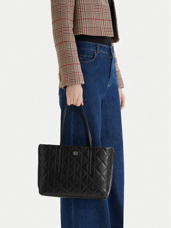 Calvin Klein Geantă Quilted Small Tote LV04F3325G Negru