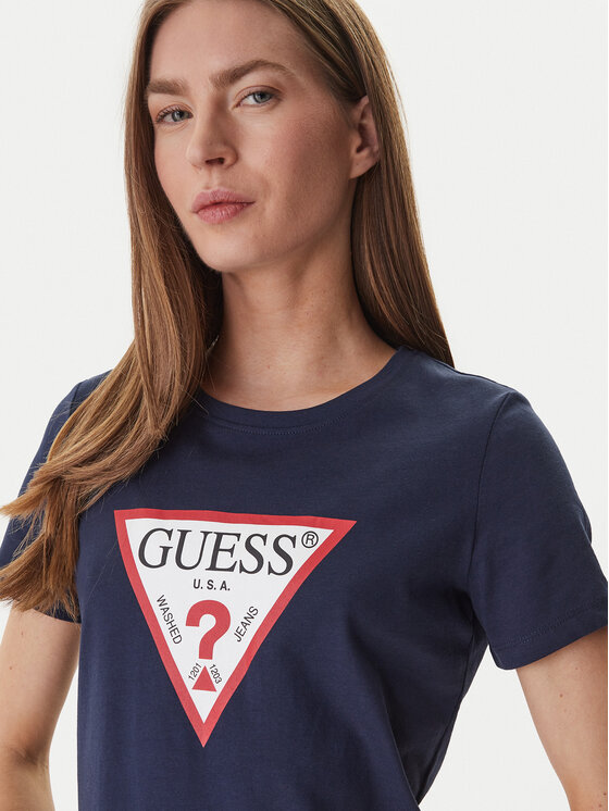 Guess Guess Tricou W1YI1B I3Z14 Bleumarin Regular Fit