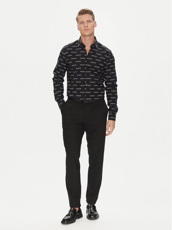 HUGO HUGO Сорочка Ermo 50545349 Чорний Slim Fit