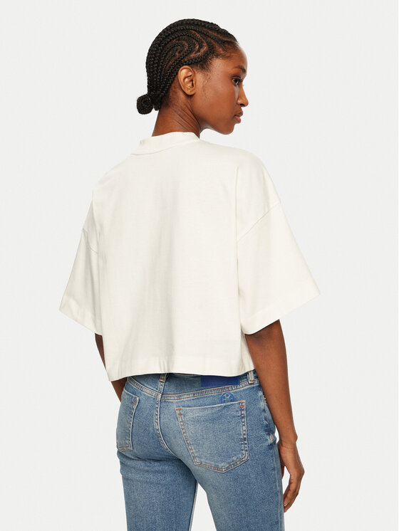 HUGO HUGO Тишърт Cropped Tee 50517790 Екрю Relaxed Fit