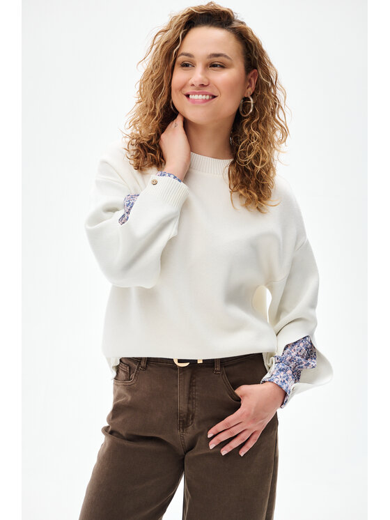blue shadow blue shadow Sweter Celeste 2 Biały Regular Fit