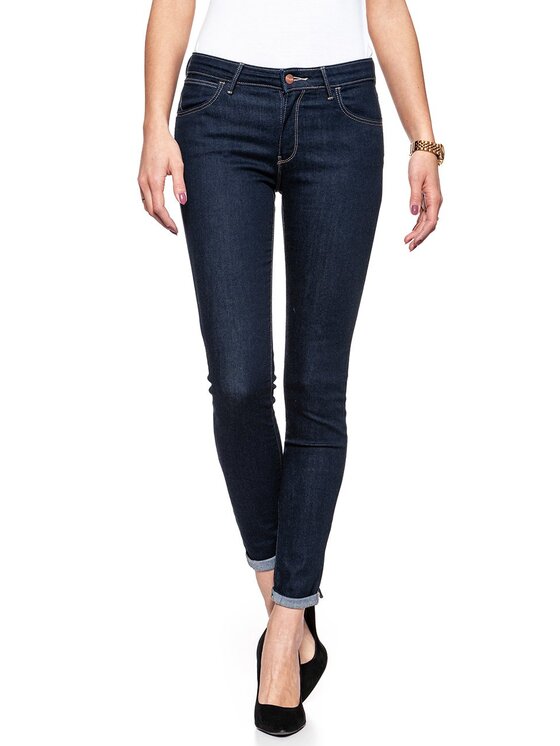 Wrangler Wrangler Jeansy HIGH RISE SKINNY Niebieski Skinny Fit