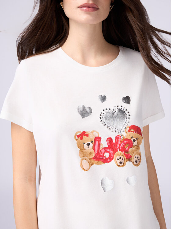 Oltre Oltre T-shirt G429J004242N011 Bianco Regular Fit