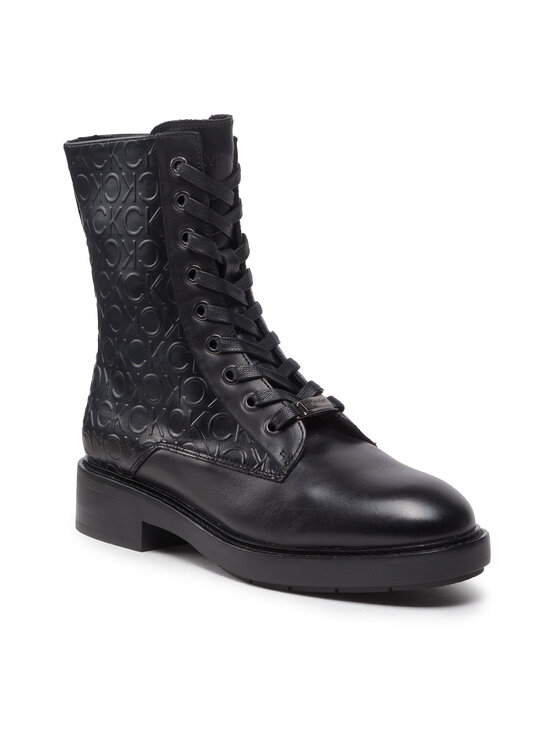 Botki Calvin Klein, Rozmiar 37, Czarne, Rubber Sole Combat Boot HW0HW01292