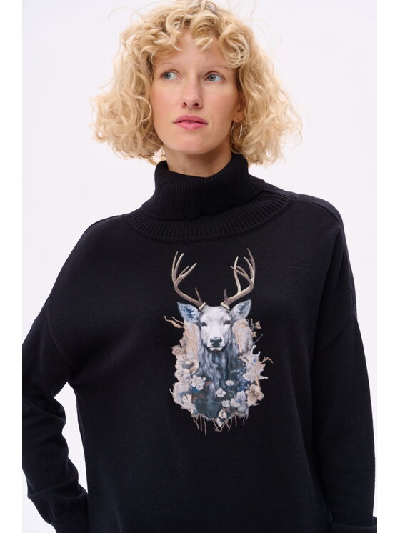 blue shadow blue shadow Sweter Lyly Czarny Regular Fit
