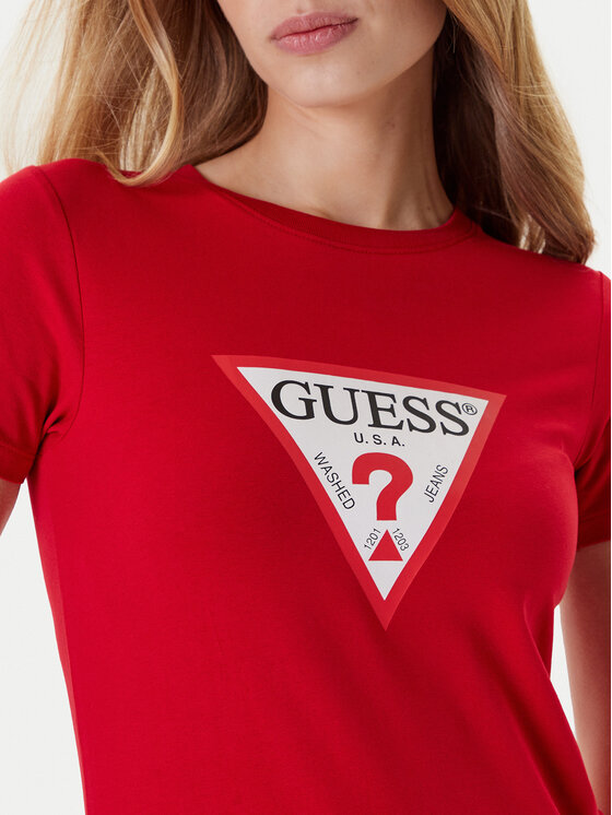 Guess Jeans Guess Jeans Tričko W4YI04 J1314 Červená Slim Fit