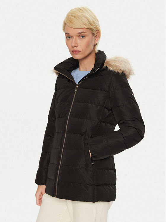 Tommy Hilfiger Tommy Hilfiger Pehelykabát WW0WW43600 Fekete Regular Fit