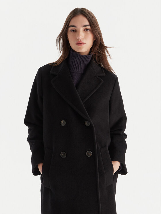 Weekend Max Mara Weekend Max Mara Vlněný kabát Zufolo 2525016092 Černá Regular Fit