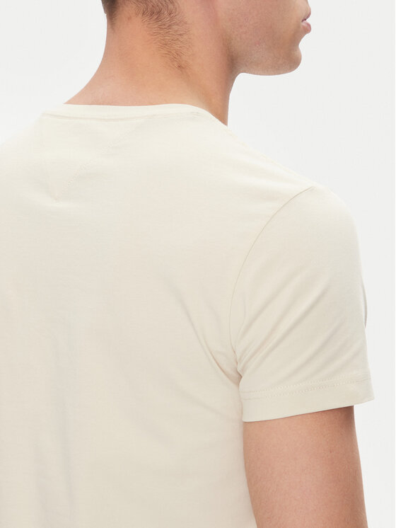 Tommy Hilfiger Tommy Hilfiger T-Shirt MW0MW10800 Beżowy Slim Fit