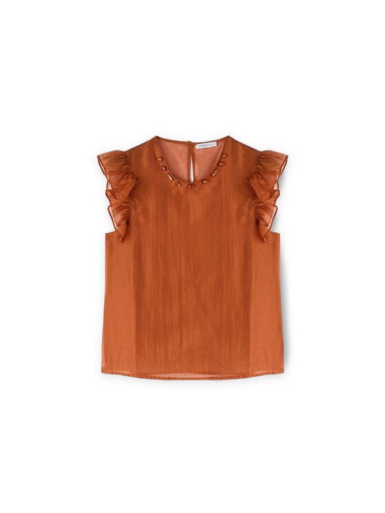 Motivi Motivi Bluzka 2001Q001899N022 Pomarańczowy Regular Fit