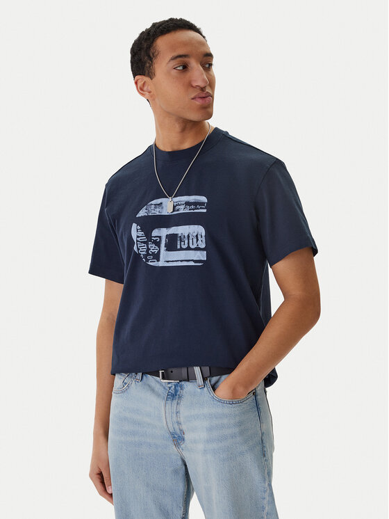G-Star Raw G-Star Raw T-Shirt G Icon Graphic D28823-E385 Granatowy Regular Fit