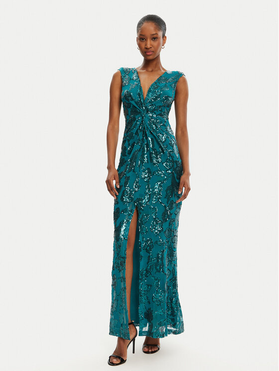Rinascimento Rinascimento Večernja haljina CFC0123067003 Zelena Regular Fit
