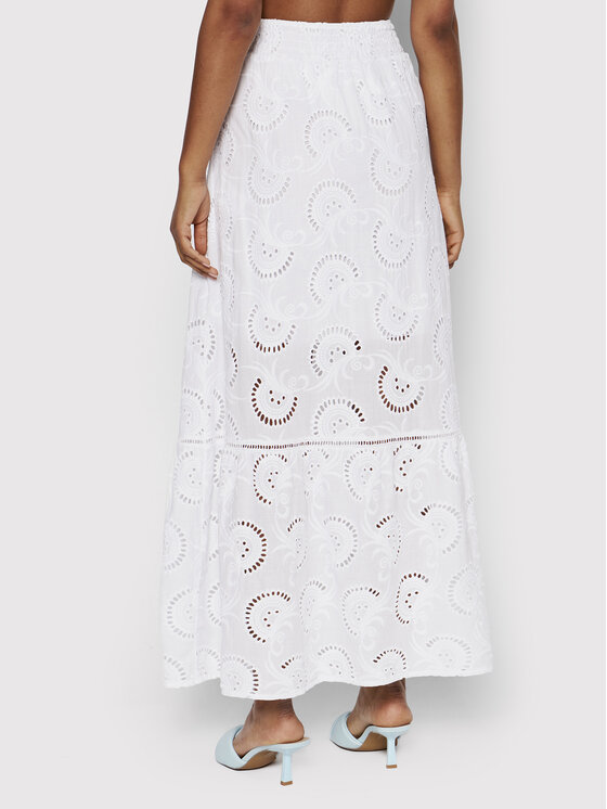 Guess Guess Maxi suknja W2GD4 4WEJV Bijela Flare Fit
