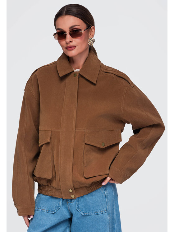 Ombre Ombre Kurtka przejściowa OW-JANP-0142 Beżowy Relaxed Fit
