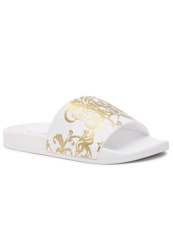 Klapki Versace Jeans, Rozmiar 37, Białe, FONDO SHELLY DIS. SQ